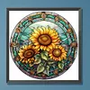Flower Glass Painting-Full Round Diamond Painting 30*30CM