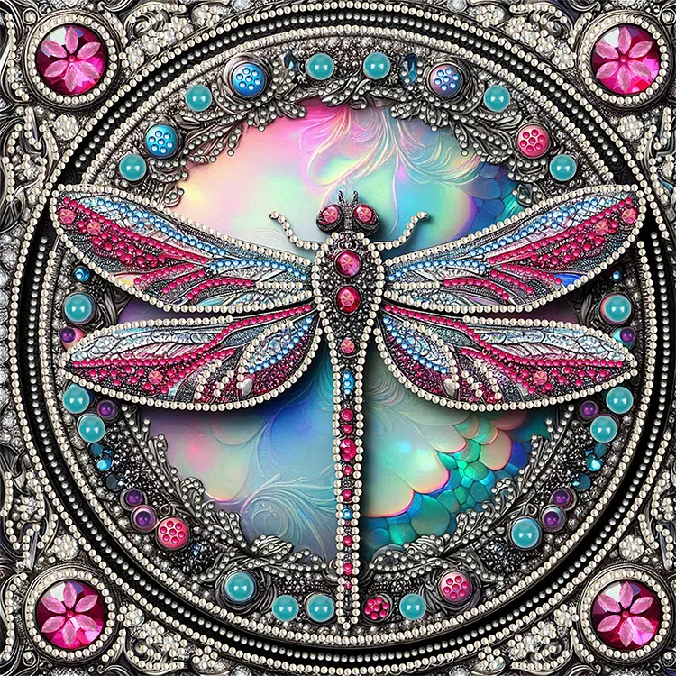 Dragonfly 30*30cm (Canvas) Special Shaped Drill Diamond Painting gbfke