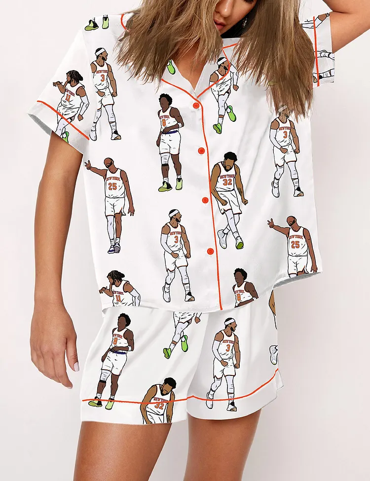 Women's KAT Brunson Mikal Hart And OG Knicks Players Print Pajama Set