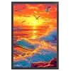 Seaside Rising Sun-9CT Stamped Cross Stitch 68*95cm/26.77*37.4in(Big Size)