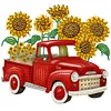 (Multi-Style)Sunflower Vintage Car-Partial Special Shaped Diamond Painting 30*30CM