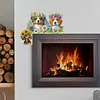 (US Local)Dog Flowers 5D DIY Wooden Diamond Painting Door Topper for Party (Left)