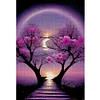 Moon Night Flower Tree-11CT Stamped Cross Stitch 60*40cm/23.62*15.75in (Big Size)