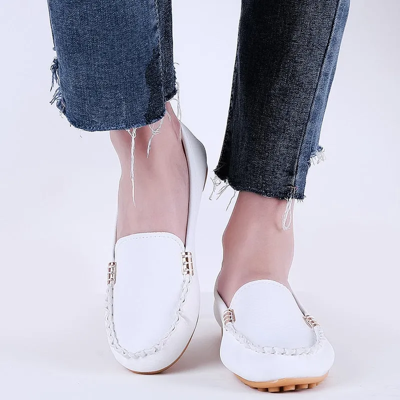 Casual Flat Shoes Spring Autumn Flat Women Shoes Slips Soft Round Toe Plus Size Denim Flats Jeans Loafers Zapatos mujer