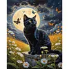 Black Cat Under The Moonlight - 11CT Stamped Cross Stitch - 40*50cm