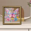 Diamond Painting Wooden Double-Sided Colorful Butterfly Ornaments Kit with Photo Frame Desktop