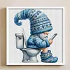 Goblin Goes To The Toilet-Full Embroidery 2 Strands 18CT Stamped Cross Stitch-25*25CM