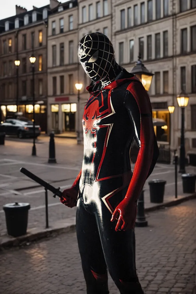 Men Latex Catsuits Spidey Warrior Hooded Superhero cospla