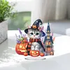 >SALE<Acrylic Halloween Cat Diamond Painting Desktop Decorations for Home Office Decor