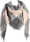 Women's Warm Woollen Scarf Triangle Shawls Winter Scarves Stripe Plaid Scarf