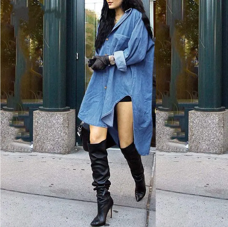 Brownm Attractive Charming Women's Long-sleeved Irregular Blouses