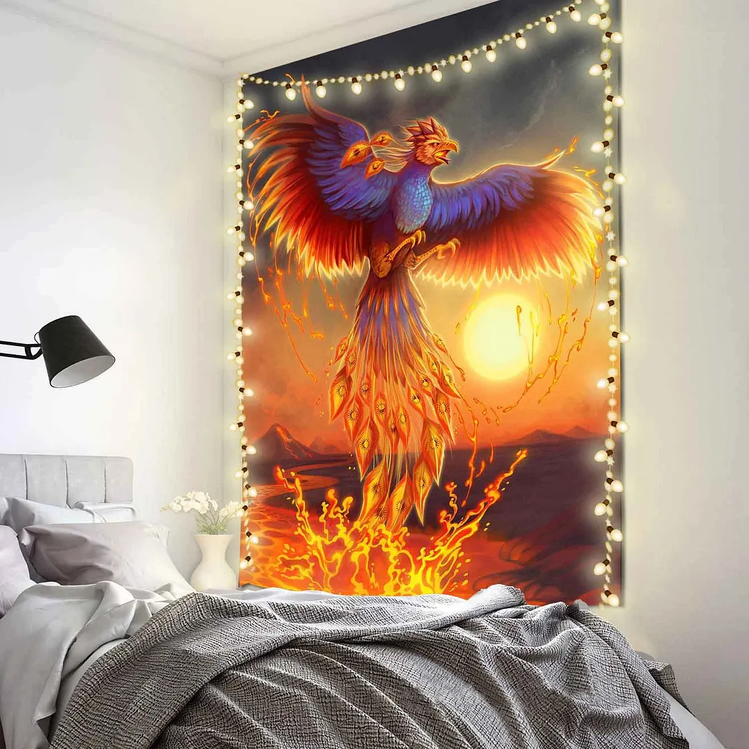 Viking Raven Tapestry Mysterious Viking Meditation Psychedelic Runes Art Wall Hanging Tapestries for Living Room Decor Yoga Mat