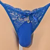 Men's Low Rise Adjustable Waist Sexy Lace Fashion Thong Seamless Breathable T-Pants