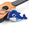  2pcs Mermaid Dolphin DIY Bead Cross Stitch Keychain Beads Embroidery Keyrings