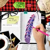 6pcs/set 5D DIY Diamond Painting Feather Shape Bookmark Kits