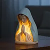 Virgin Mary Prayer Night Light Resin Virgin Mary Catholic Decor Table Lamp Handcrafted Home Decoration Desk Accessories for Reading