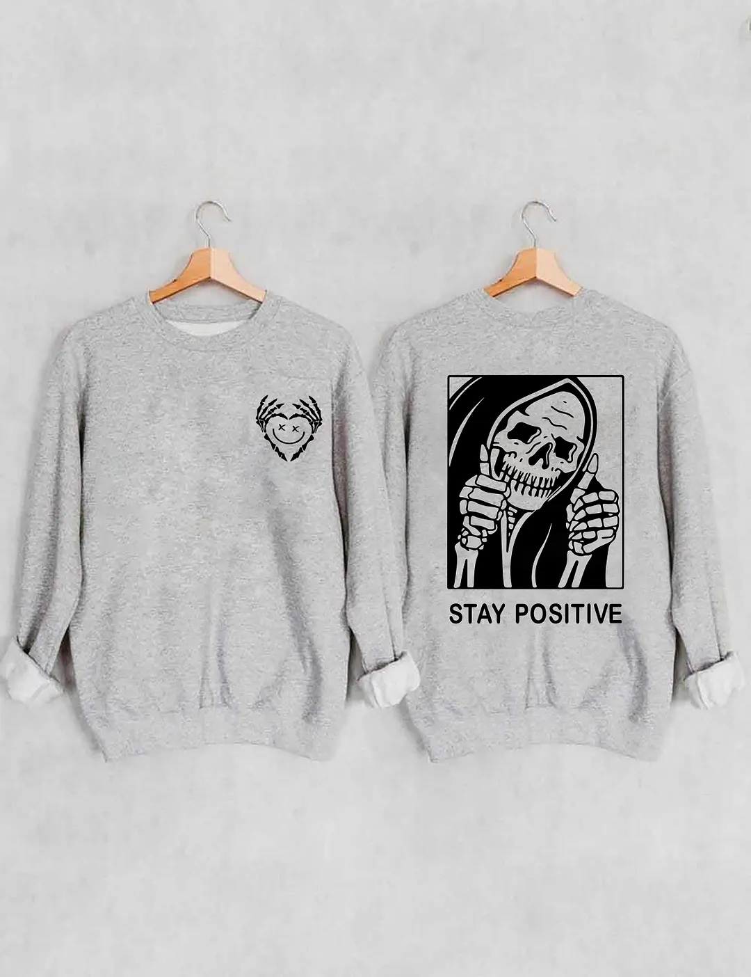 Stay Positive With Skeleton Sweatshirt