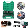 15pcs Electric Wrench Sleeve Head with Portable Storage Case 8-32mm Black Finish