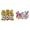 (US Local)Wooden Special Shaped Leopard Print Sunflowers Diamond Art Craft Wall Hooks