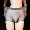 Silky texture men's ultra-thin transparent boxer ice silk underwear
