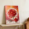 Red Roses DIY Pearl Painting Kit with Frame 30x40cm Pearl Gem Paintings Picture Arts Craft for Adults Beginners Gift Home Wall Decor