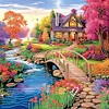 (US Local)4Pack Houses-Full Round Diamond Painting(40x40cm)
