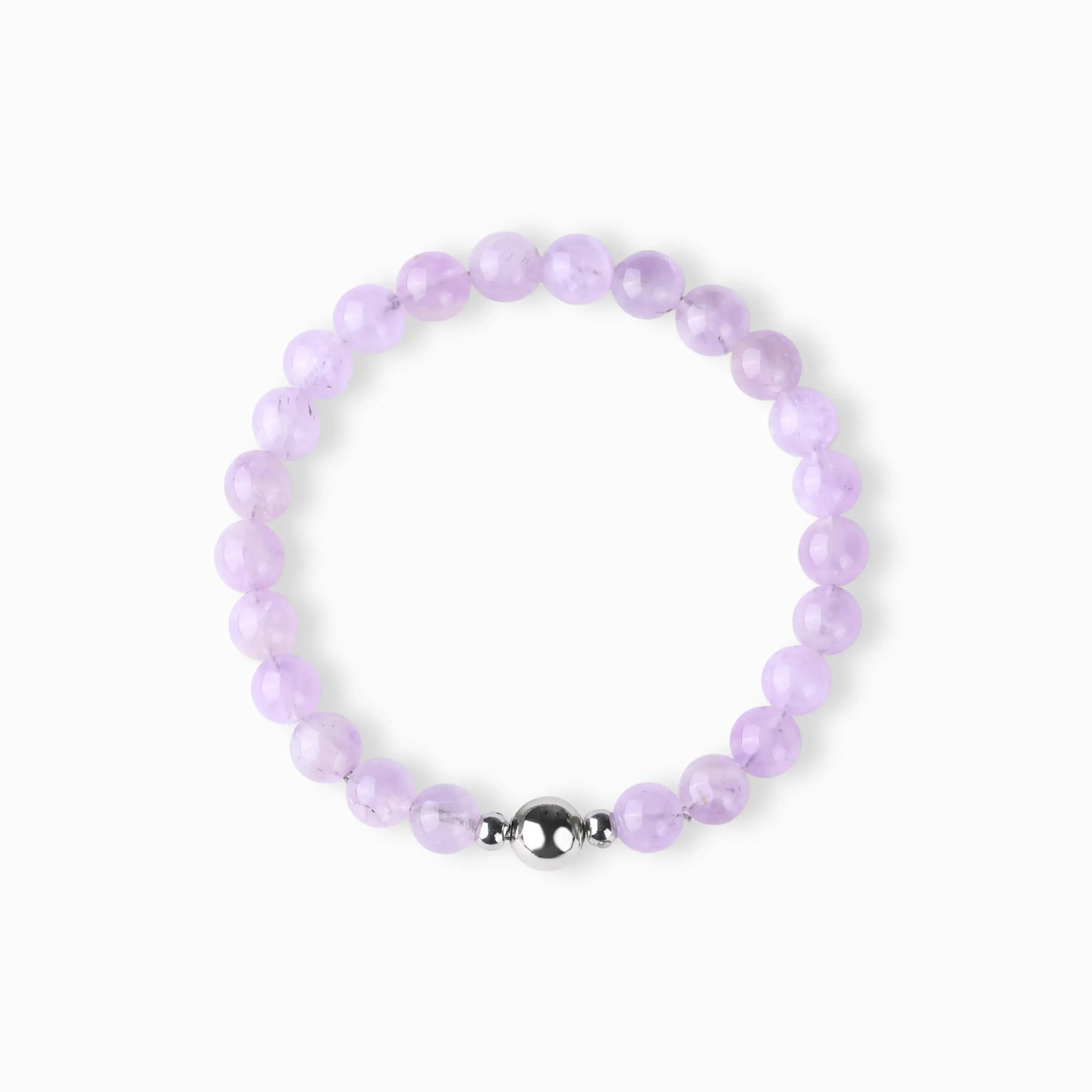 Lavender Amethyst Magnetic Clasp Bracelet (6mm) with magnetic clasp and natural gemstones, product view