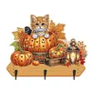 >SALE<Halloween Pumpkin Cat Wood 2D/Flat DIY Diamond Painting Hooks Home Decor Craft
