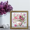 Diamond Painting Wooden Double-Sided Vase Tulips Ornaments Kit with Photo Frame Desktop