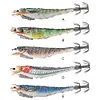 Luminous Wood Shrimp Fishing Lure Steel Wire Squid Jig Shrimp Bait for Saltwater