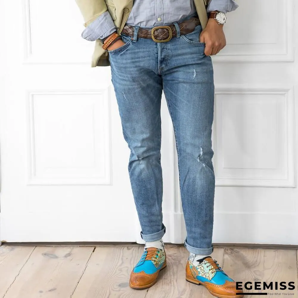 Handmade Paisley Pattern Oxford Leather Shoes | EGEMISS