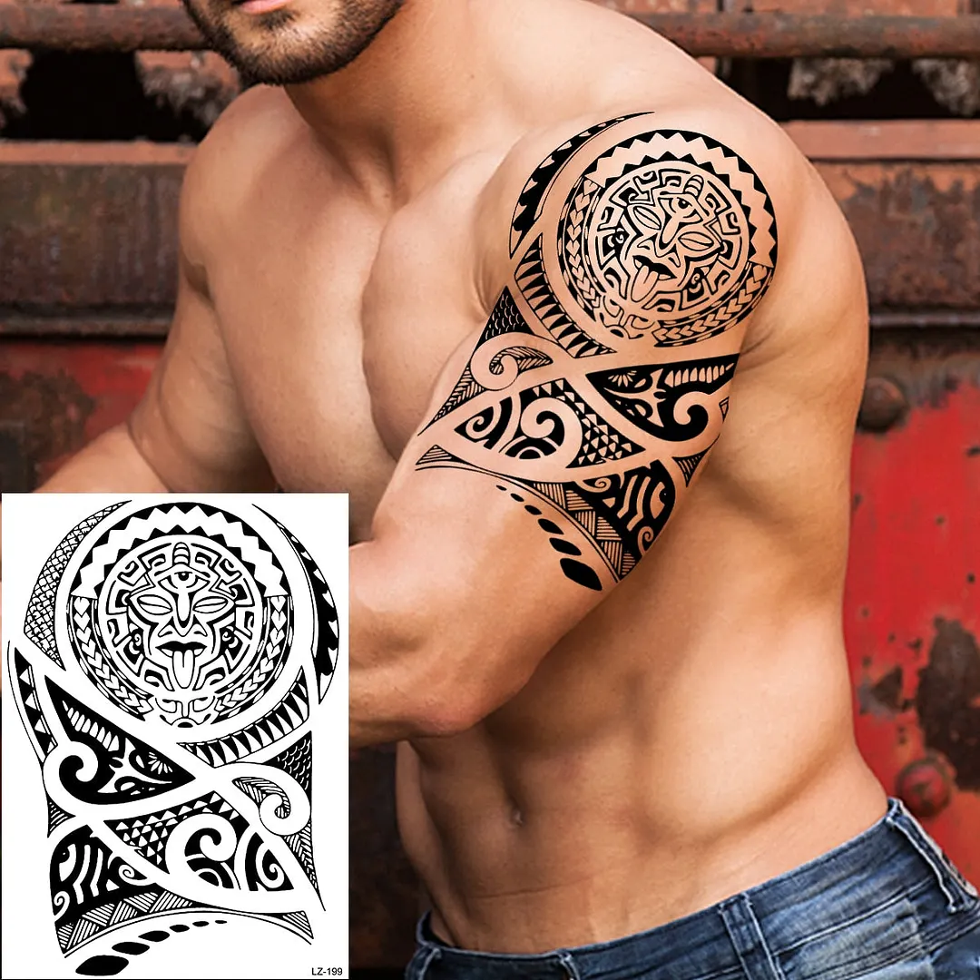 Large Lion Temporary Tattoos For Men Adults Realistic Totem Watercolor Tiger Fake Tattoo Sticker Chest Body Tatoos Waterproof