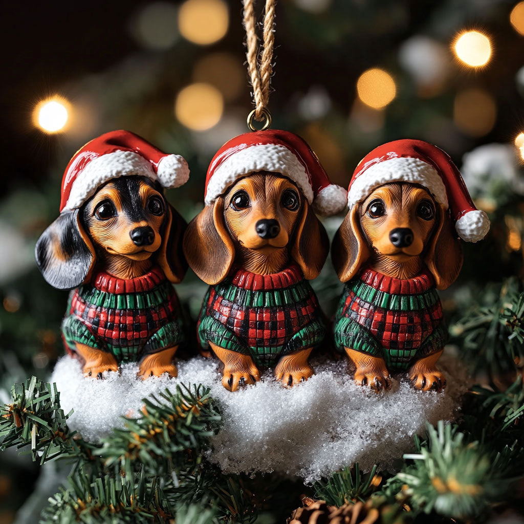 Dachshund Holiday Magic WN1510037CL Personalized Christmas Ornament