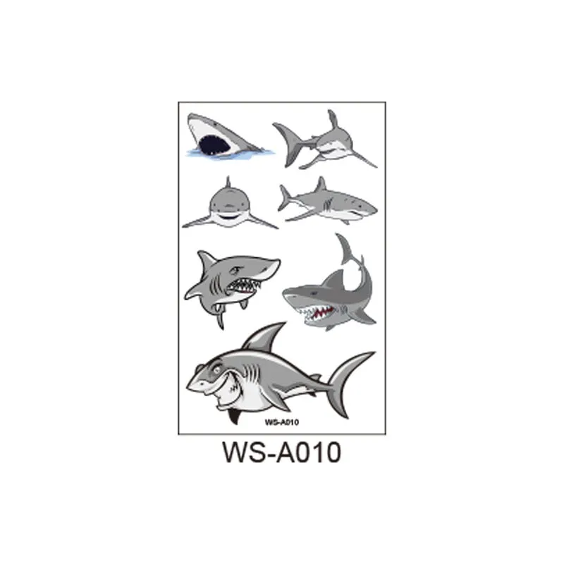 New children's shark tattoo stickers cute animal party cartoon reward children's arm temporary tattoo stickers