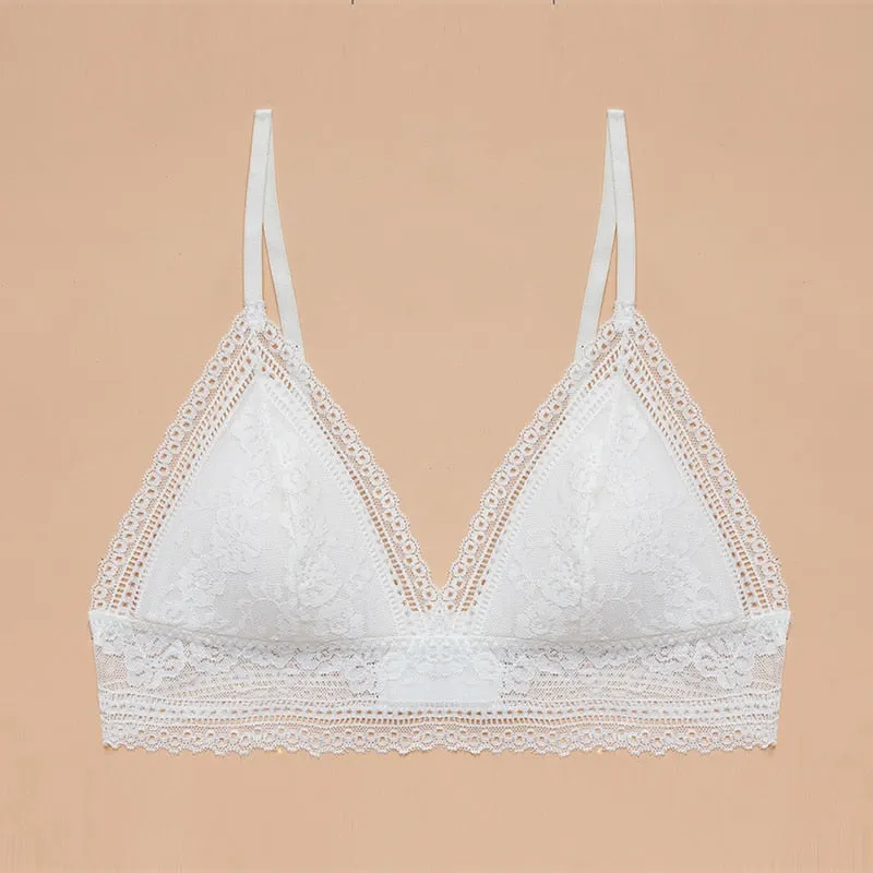 Sexy Bra Woman Lace Bralette Push Up Bras Deep V Wireless Underwear Female Seamless Brassiere Triangle Cup Lingerie Bralet Top