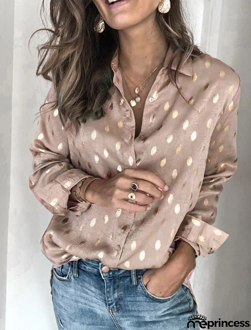 Long Sleeve Print Loose T-shirt Top
