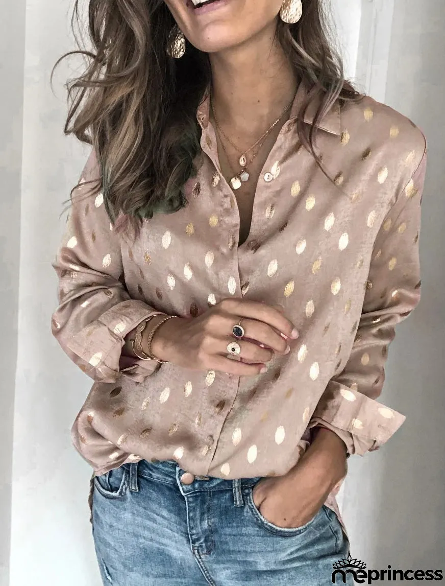 Long Sleeve Print Loose T-shirt Top