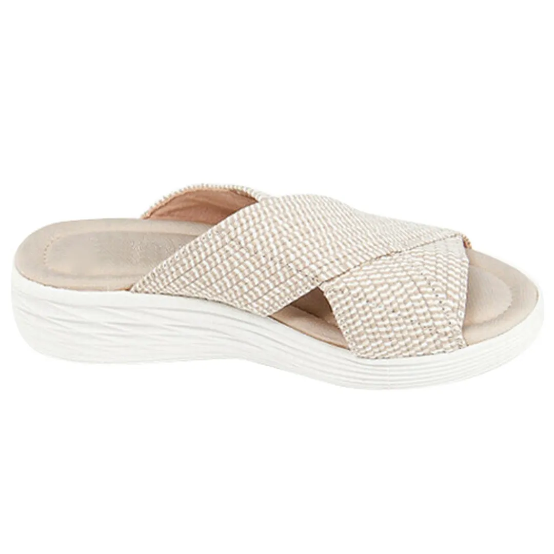 Platform Women's Slippers Stretch Cross Orthotic Slide Sandals Women Open Toe Beach Slip on Comfort and Support Summer Slipper