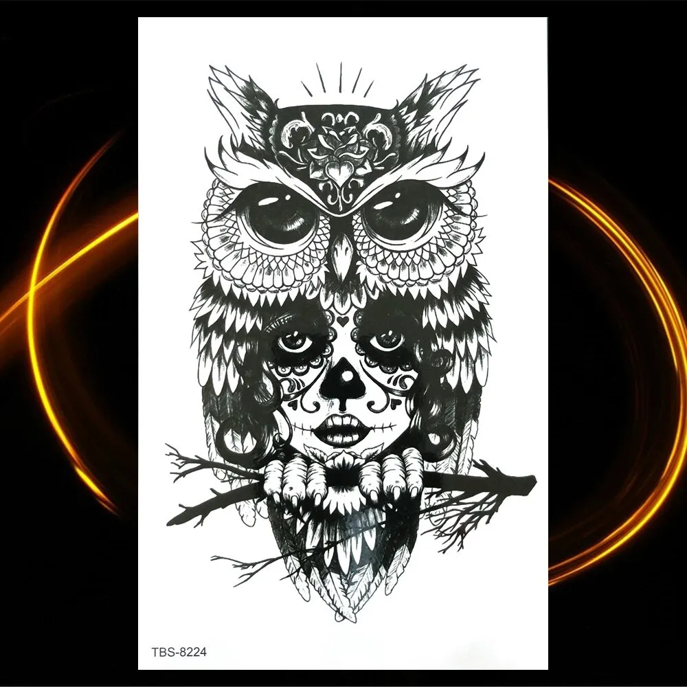 Sdrawing Skeleton Fake Temporary Tattoos For Women Men Green Snake Rose Daisy Flower Tattoo Scorpion King Body Thigh Waterproof Tatoo
