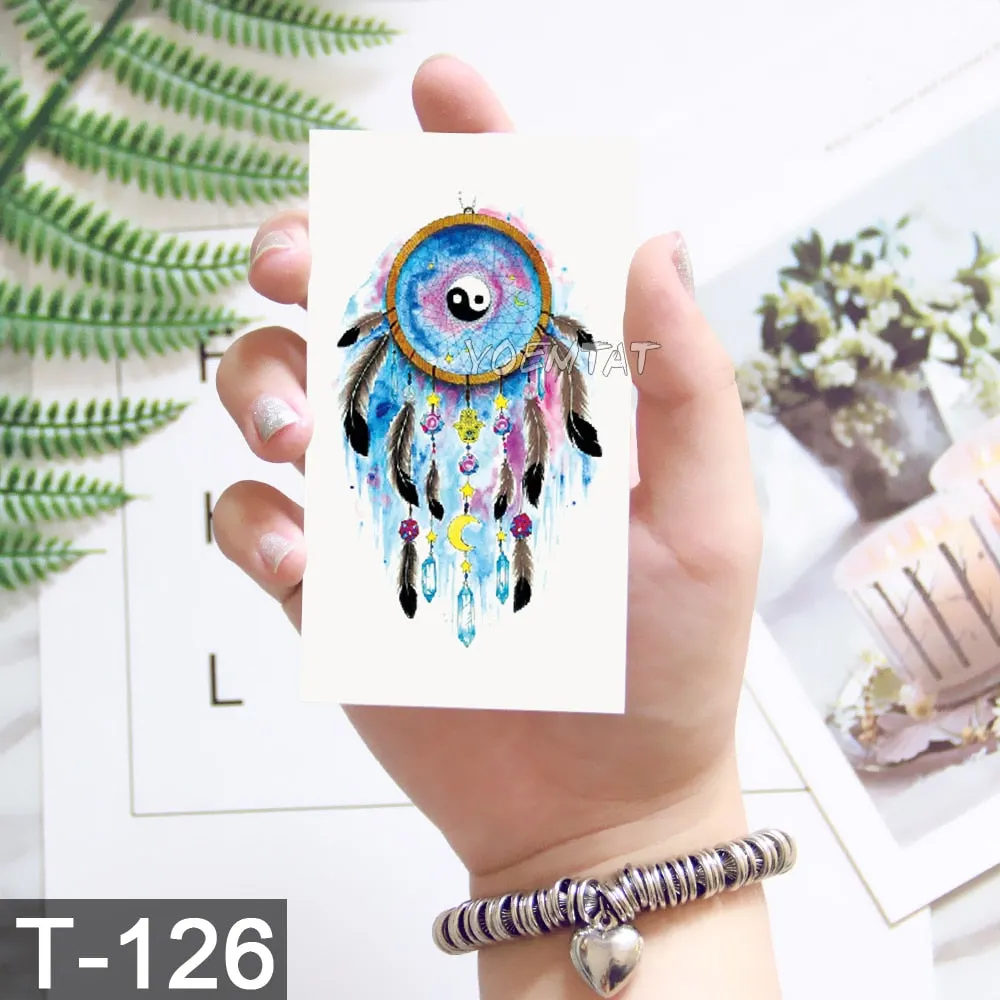 Waterproof Temporary Tattoo Sticker Cute Watercolor Cartoon Design Children Lamp Water Transfer Tatto Marine Man Girl Fake Tatoo