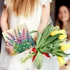 6pcs Diamond Painting Greeting Cards DIY Diamond Art Cards Crafts (Flower)