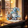 Diamond Painting Acrylic Single Sided January Snowflakes Gnome Gnome Ornaments Tabletop Home Office Decor