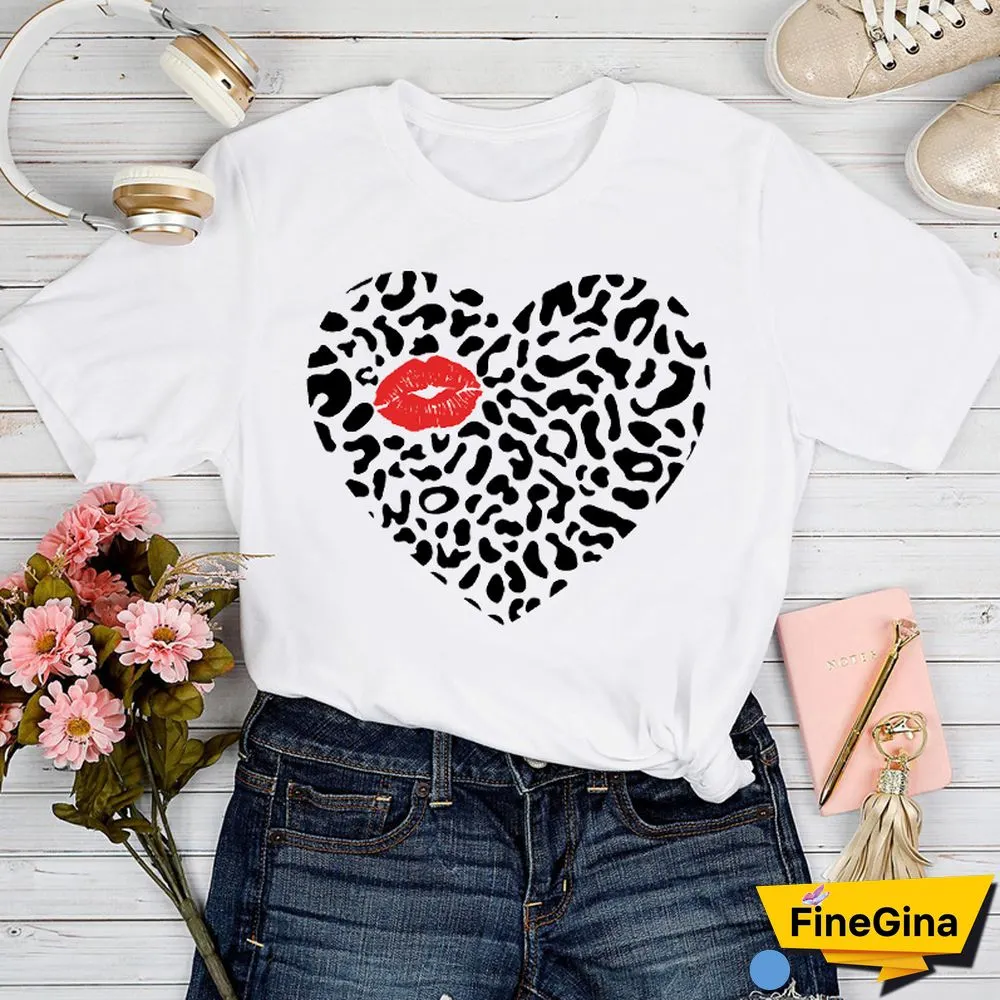 T-shirts Women Love Geometric Trend Style 90s Spring Summer Tshirt Top Lady Print Clothes Graphic Female Tee T-Shirt