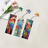(US Local)3Pcs Special Shape Parrot 5D DIY Diamond Painting Bookmark with Pendants Craft Kit