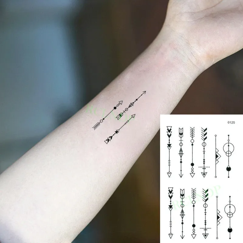 Waterproof Temporary Tattoo Sticker Neck Black Word Angel Devil Bull Cross English Letters Flash Tatoo Fake Tatto for Woman Men