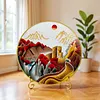 DIY Cloisonne Enamel Painting Kit for Adults Beginners Gift Home Decor Filigree Enamel Art Making Set with Bracket 30x30cm