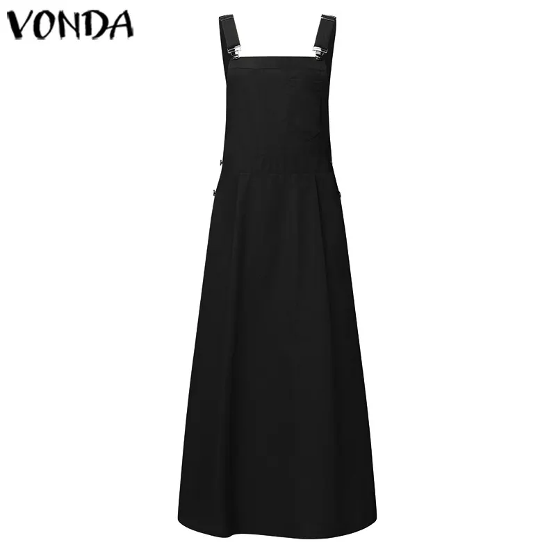 Uveng Uveng Ebaywish Women's Solid Color Casual Long Strap Dress