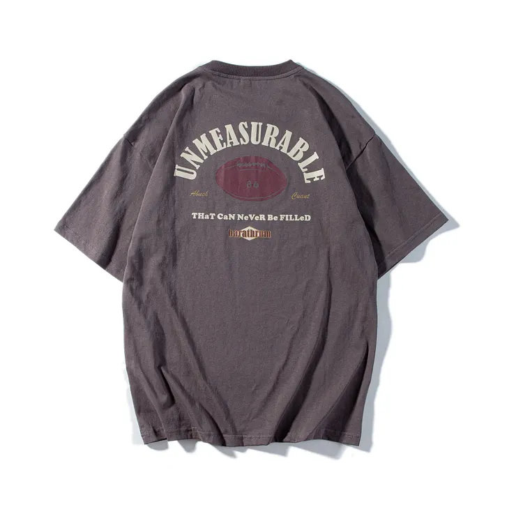 Men's T-shirt Short-Sleeved T-shirt Men's Summer Casual Street Trendy Sports Vintage Letter Print Loose Couple Tee
