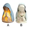 Virgin Mary Prayer Night Light Resin Virgin Mary Catholic Decor Table Lamp Handcrafted Home Decoration Desk Accessories for Reading