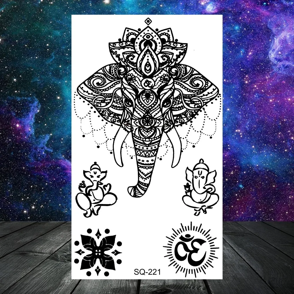 3D Universe Planet Temporary Tattoos For Women Adult Kids Girl Lotus Moon Outer Space Fake Tattoo Neck Arm Hands Small Tatoos